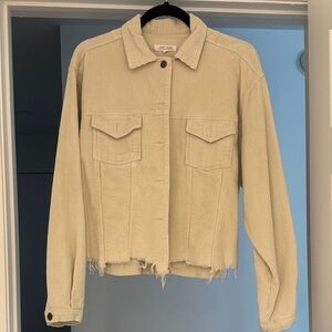 12th Tribe Cream Corduroy Cropped Jacket